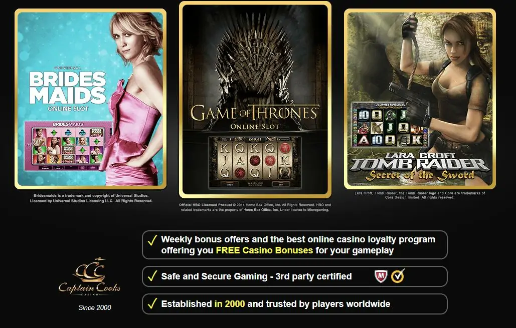 Popular Games at Captain Cooks Casino