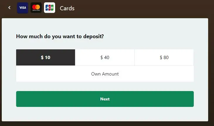 Step 5 - Deposit and Enjoy Casino Games