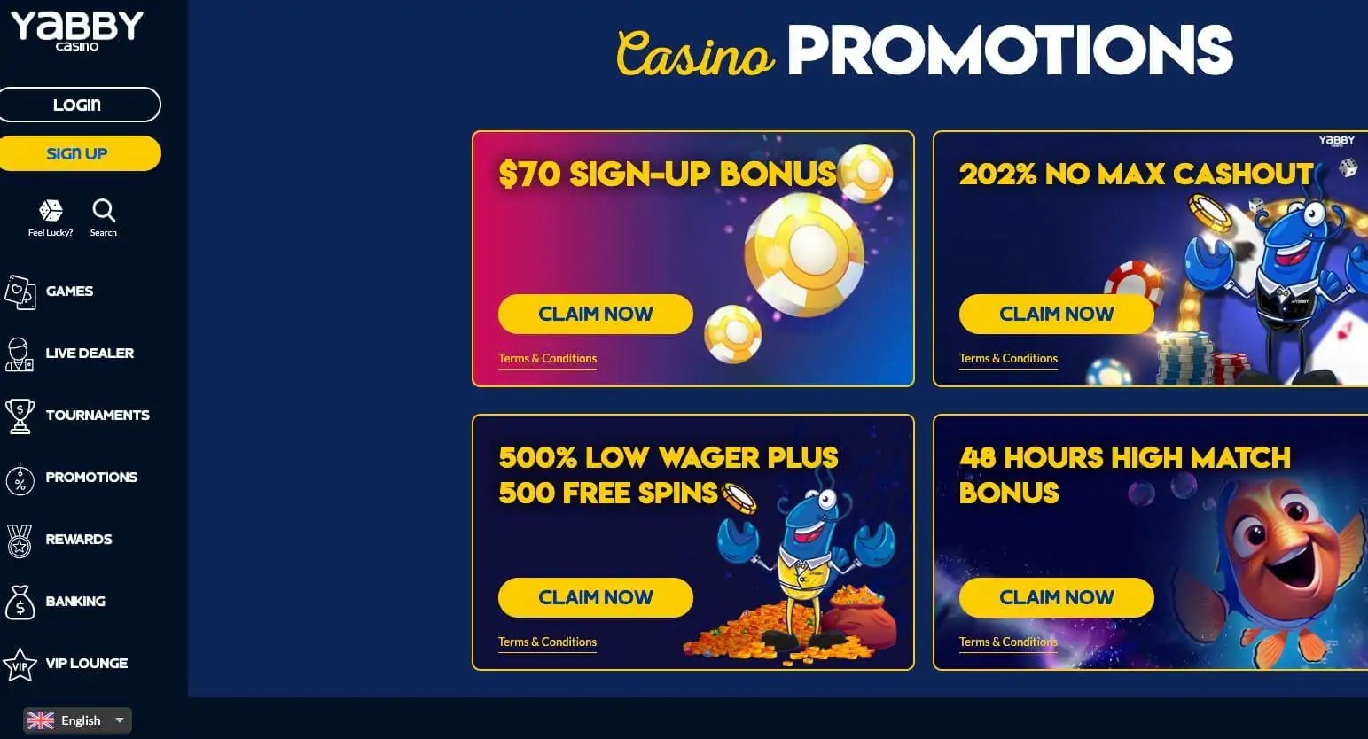 Yabby casino promotions